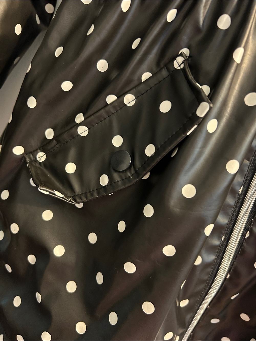 Liv & Lottie Black & White Polka Dot Raincoat Jacket - LIKE NEW - Picture 2 of 8